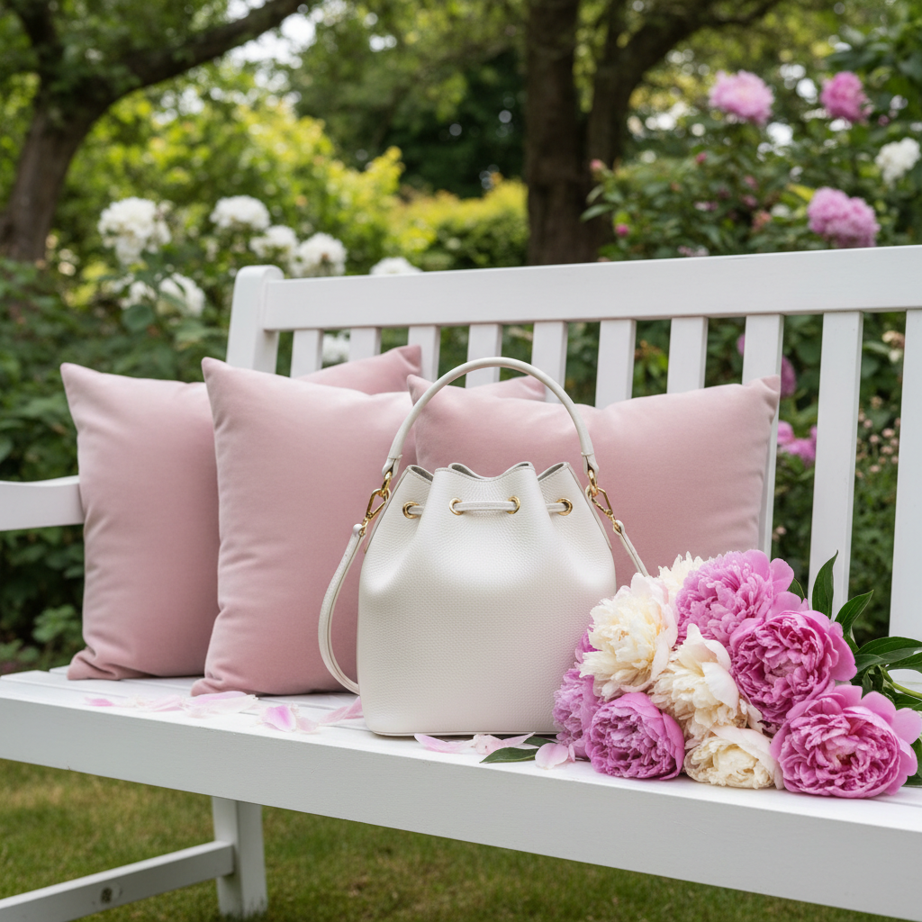 Square white bucket bench